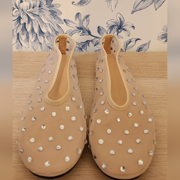Mesh Crystal Rhinestone Ballet Flats, size 9 - Picture 4 of 8